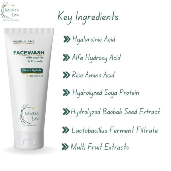 Facewash for glow & hydrate, - AHA, Amino acid, Probiotic, Rice 100 g - Image 4