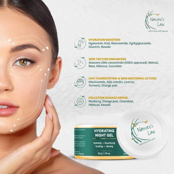 Hydrating Night Gel with Hyaluronic Acid & Vitamin B3 | 50g - Image 5