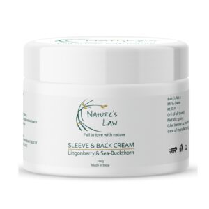 Nature’s Law Sleeve & Back Cream with AHA and BHA – tan removal and hydrating cream for dark patches and brightening on arms, back, neck, face and shoulders. More natural product, more transparency, natural skin care