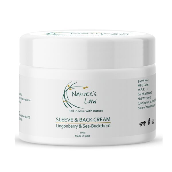 Nature’s Law Sleeve & Back Cream with AHA and BHA – tan removal and hydrating cream for dark patches and brightening on arms, back, neck, face and shoulders. More natural product, more transparency, natural skin care